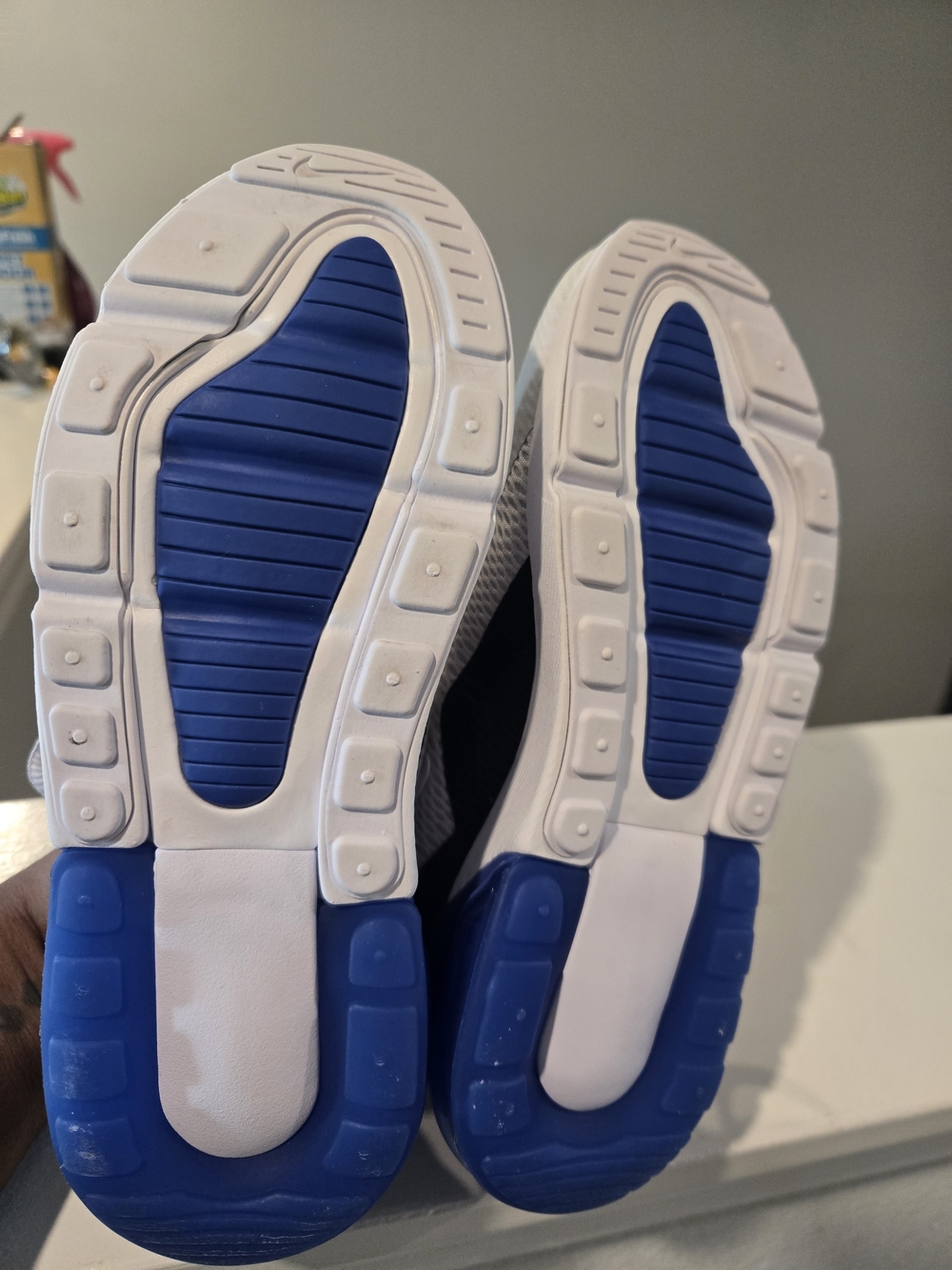 Nike Kids' Air Max 270 Size 1 Lightweight Mesh Sneaker - White/Blue - Picture 3 of 4